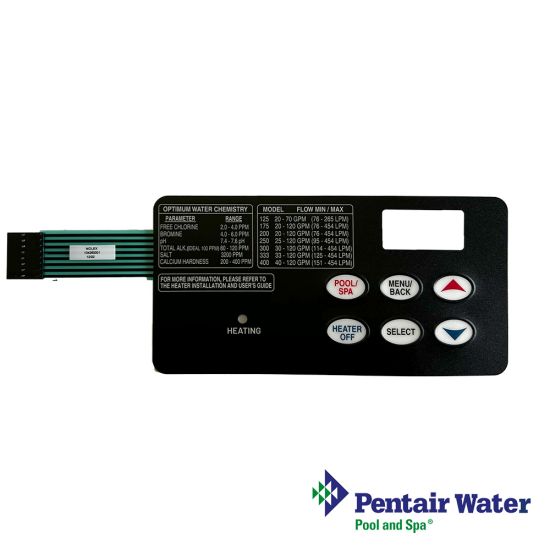 461106 | Pentair MasterTemp and Max-E-Therm Six Button Membrane Keypad