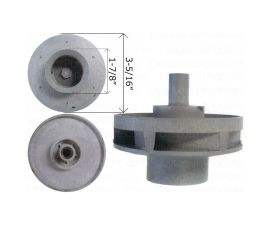 WATERWAY, Impeller Assembly For 1 HP Hi-Flo Side Discharge Pump or 313-1440, WAT310-4000