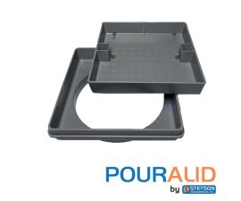  SQPALGRAY | Pour-A-Lid Square Skimmer Cover Gray  11"